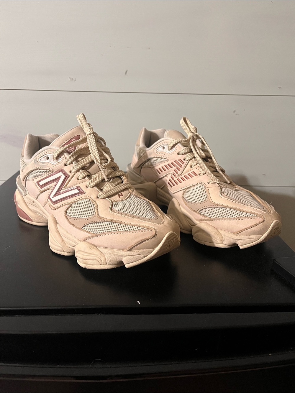 New Balance Cream and Tan 9060 sneakers